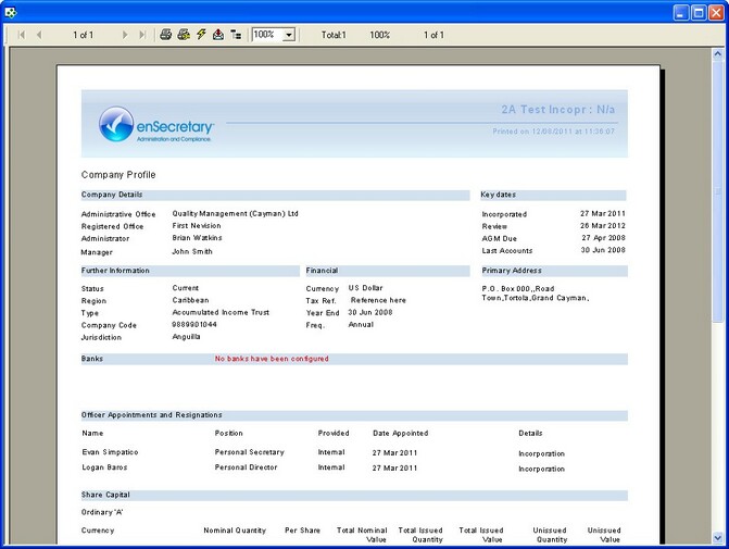 Report - Company Profile